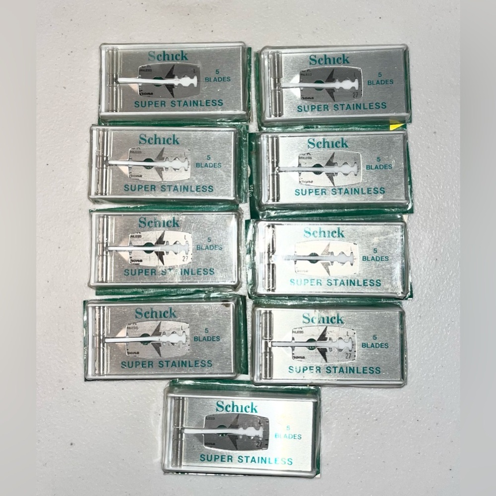 Vintage NEW Schick Razor Blades Lot Of 45 (5 In A Pack) Super Stainless